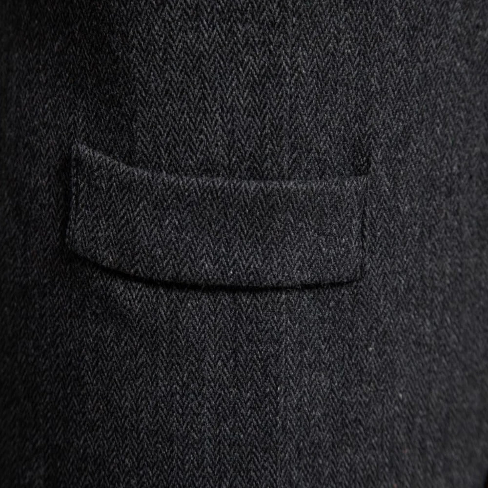 Mens Button Front Vest with Dual Pockets and Wool Blend Fabric