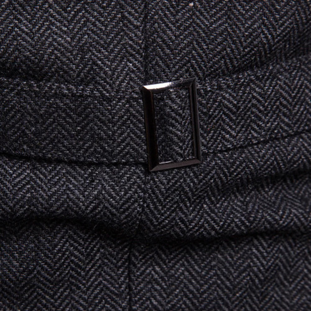 Mens Button Front Vest with Dual Pockets and Wool Blend Fabric