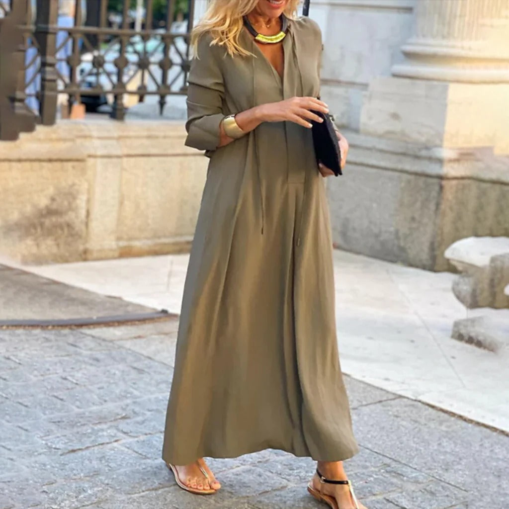 Womens Slip-On Dress with Minimalist Design and Breathable Fabric