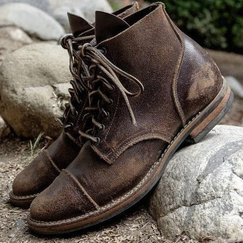 Lace Up Ankle Boots with Adjustable Straps and Shaped Sole Support