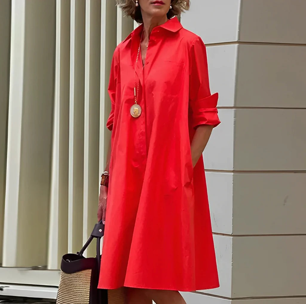 Womens Polo Dress with Short Sleeves and Breathable Fabric