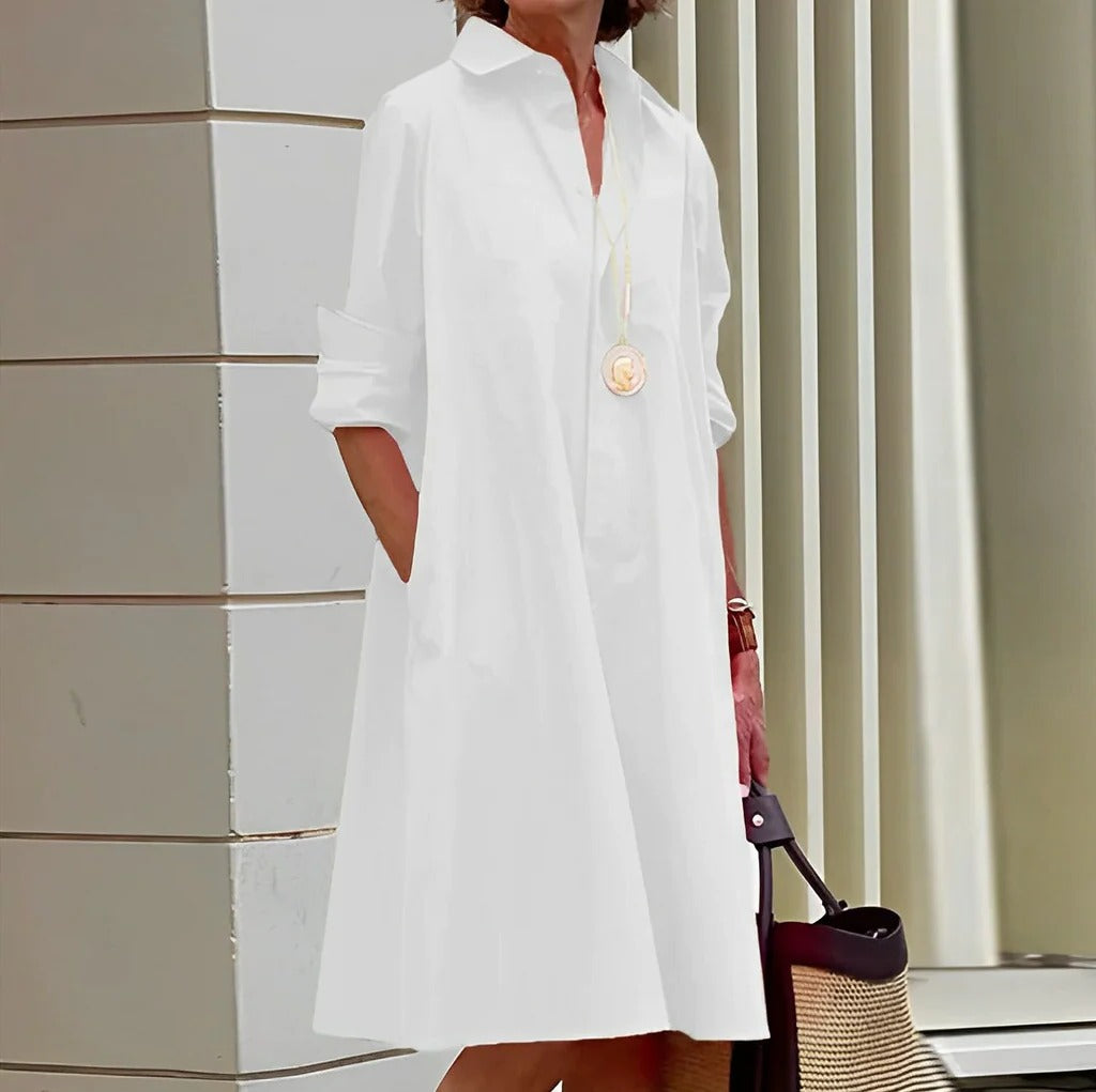 Womens Polo Dress with Short Sleeves and Breathable Fabric