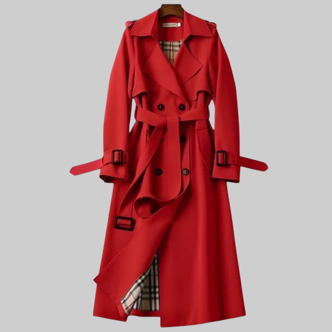 Tailored Trench Coat with Structured Silhouette and Reinforced Button Closure