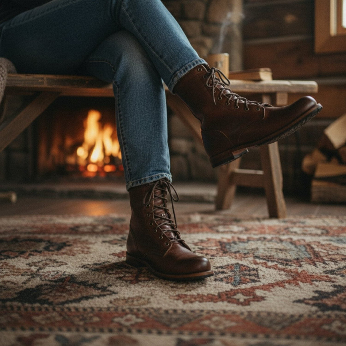 Lace-Up Mid Calf Boots for Women - View 5
