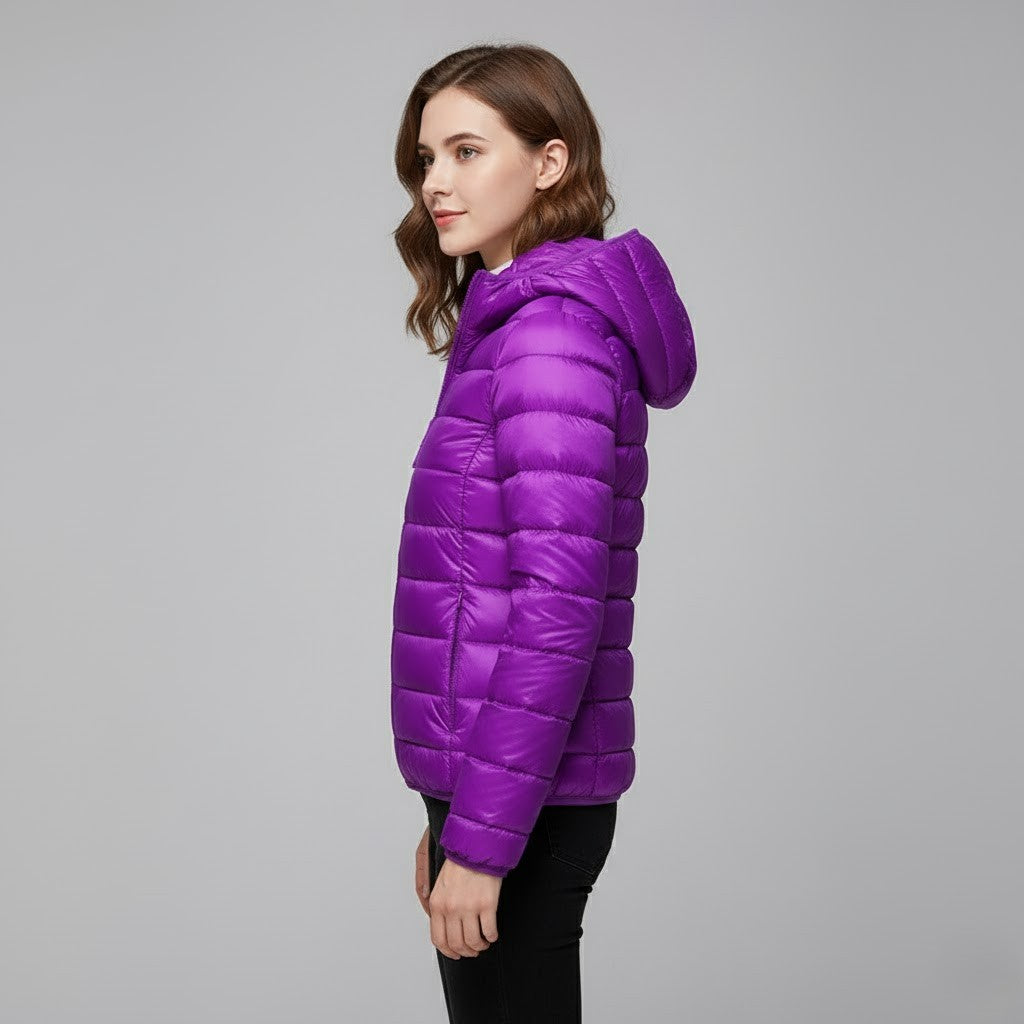 Lightweight Padded Jacket for Women with Breathable Lining