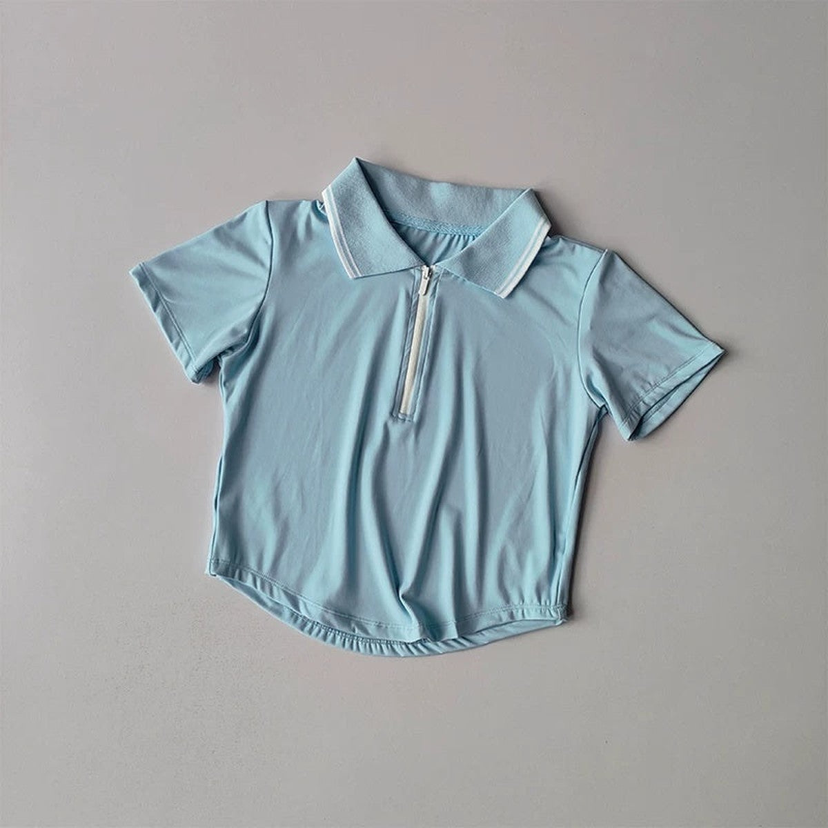 Women Athletic Polo Top and Pleated Tennis Skirt Two Piece Set with Striped Trim