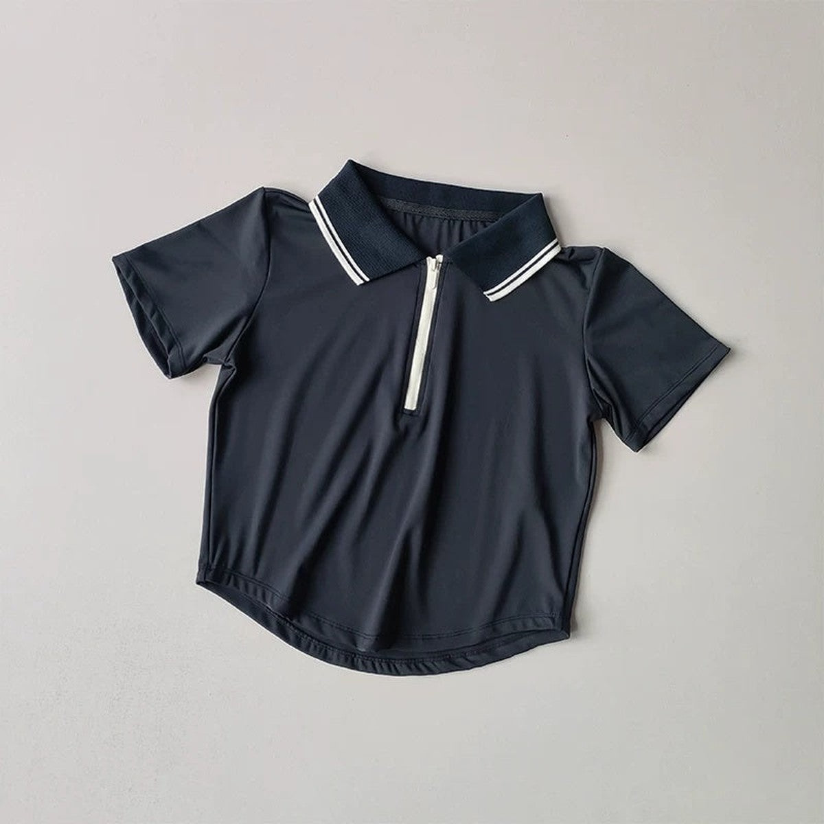 Women Athletic Polo Top and Pleated Tennis Skirt Two Piece Set with Striped Trim