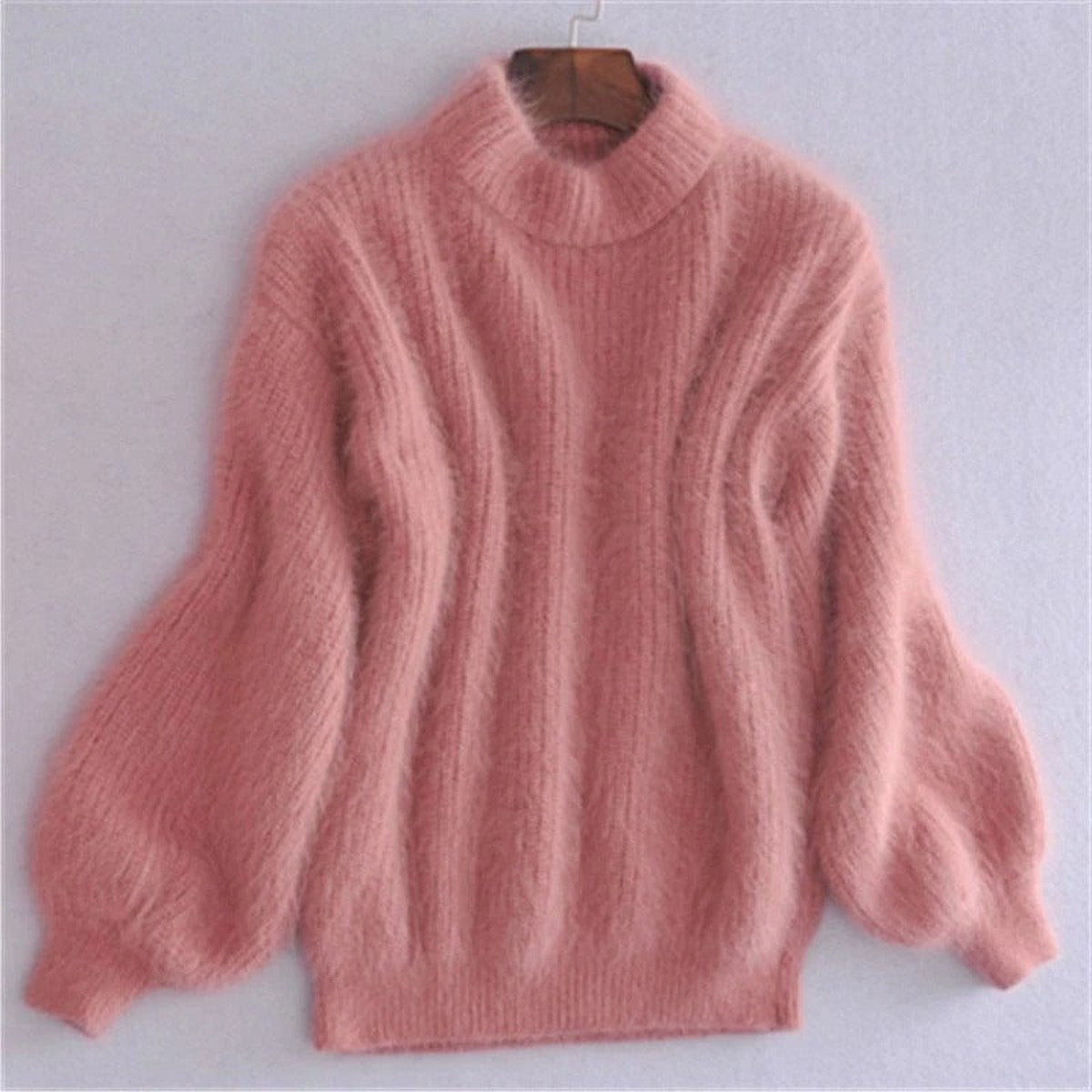 Womens Long Sleeve Knit Pullover Sweater with Textured Open Weave and Ribbed Hem