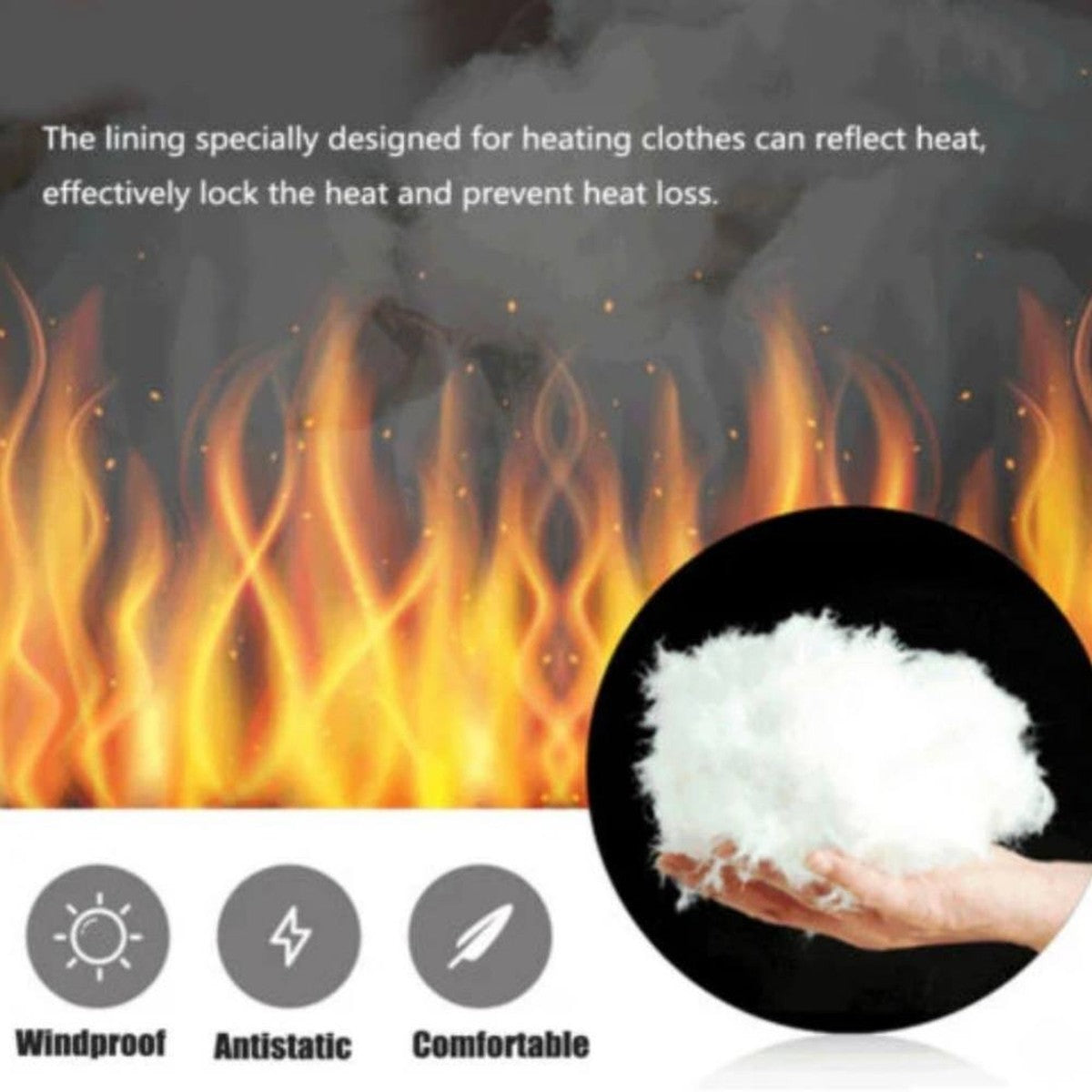 USB Thermal Warmth Puffer Coat with Built in Heating Zones for Outdoor Winter Wear