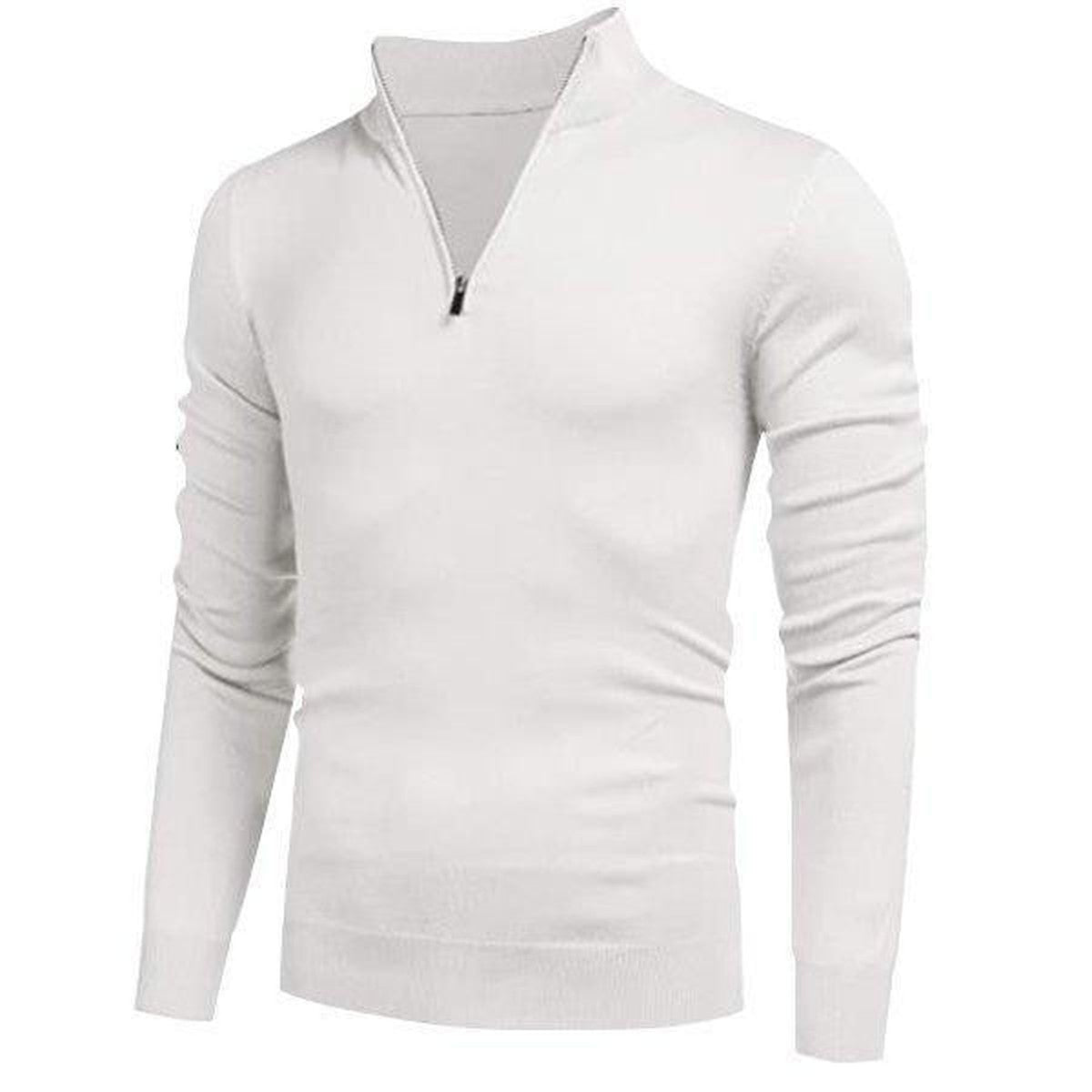 Mens Long Sleeve Knit Pullover Sweater with Ribbed Hem and Cuffs