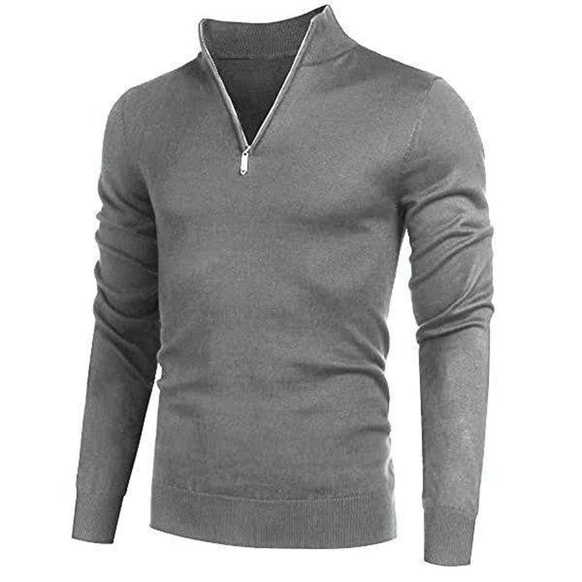 Mens Long Sleeve Knit Pullover Sweater with Ribbed Hem and Cuffs