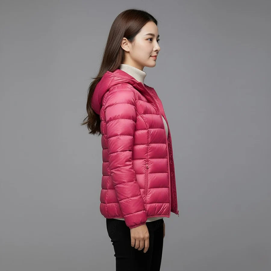 Lightweight Padded Jacket for Women with Breathable Lining