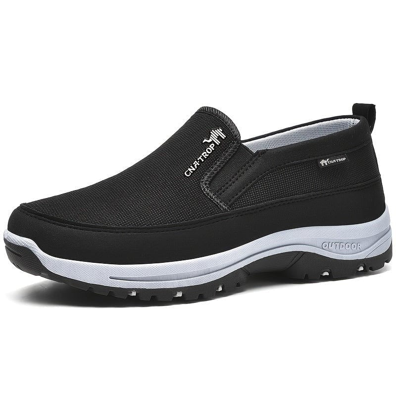 Mens Slip-On Walking Shoes with Breathable Mesh Upper and Cushioned Sole