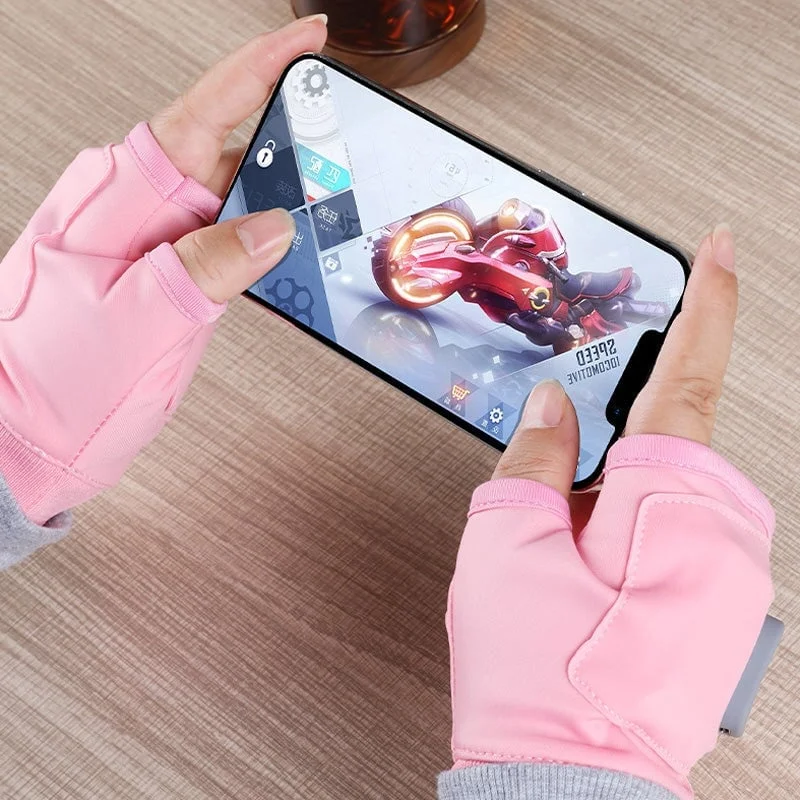 Heated Fingerless Gloves with Three Temperature Settings and USB Type C Charging