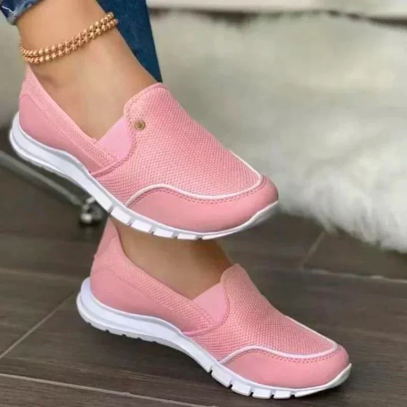 Orthopedic Slip-On Shoes with Extra Wide Fit and Contoured Insole, Breathable Upper