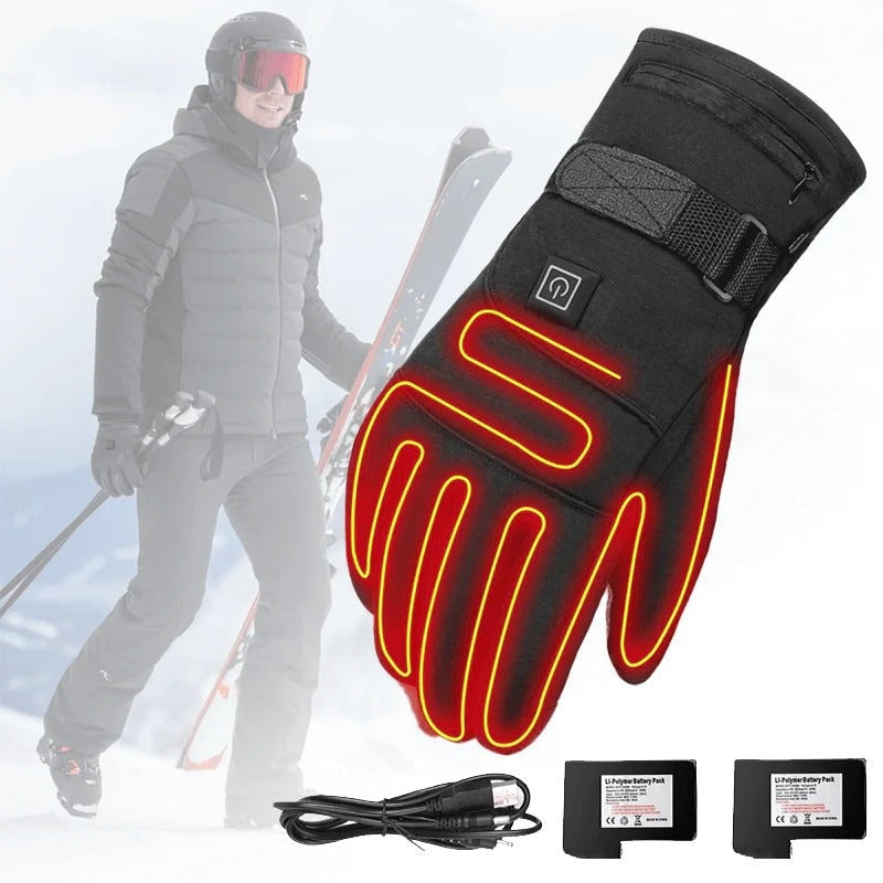 Touchscreen Heated Gloves with Three Heat Settings and Reflective Elements