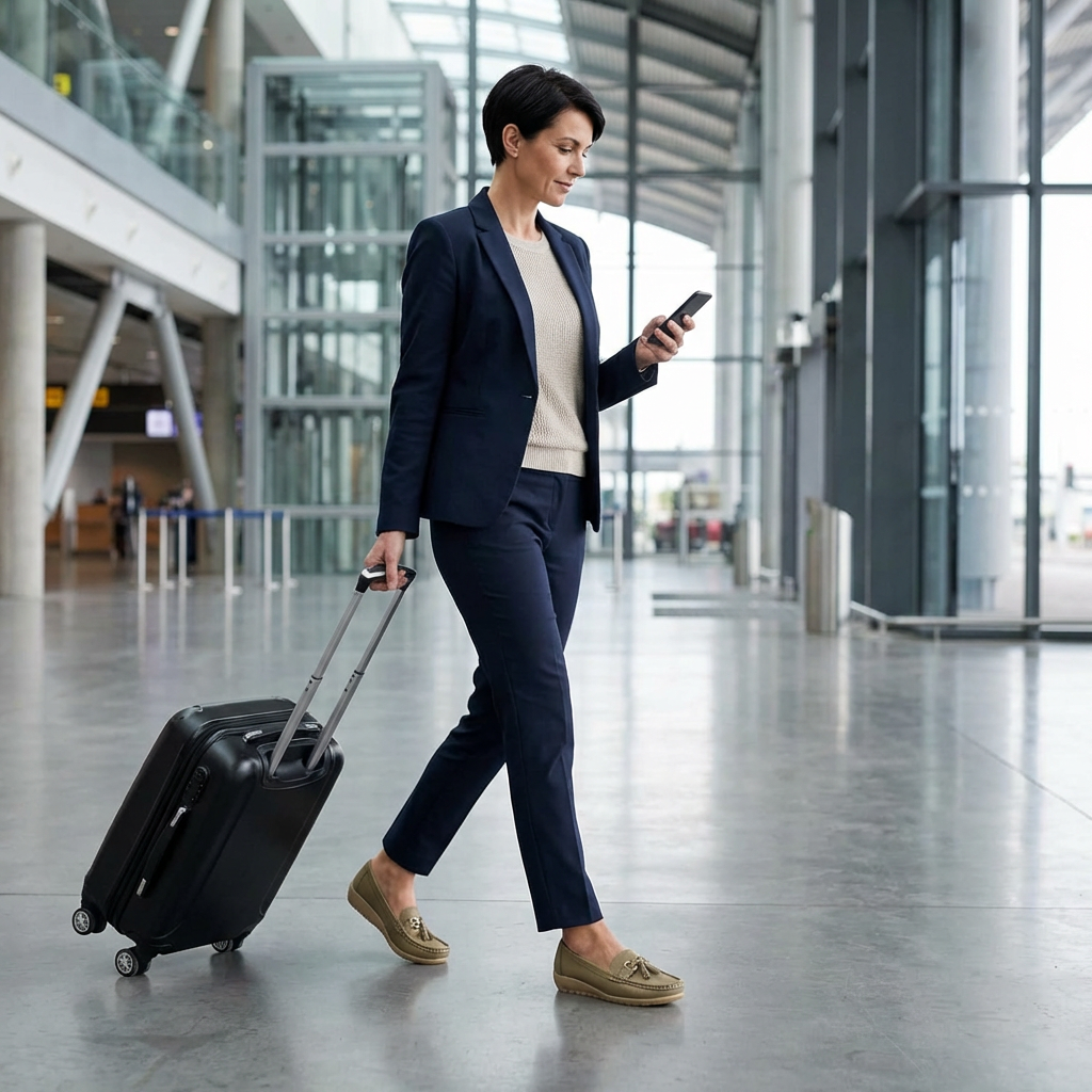 Womens Slip-On Loafers with Ergonomic Insole Support and Breathable Upper, Sizes 5-11