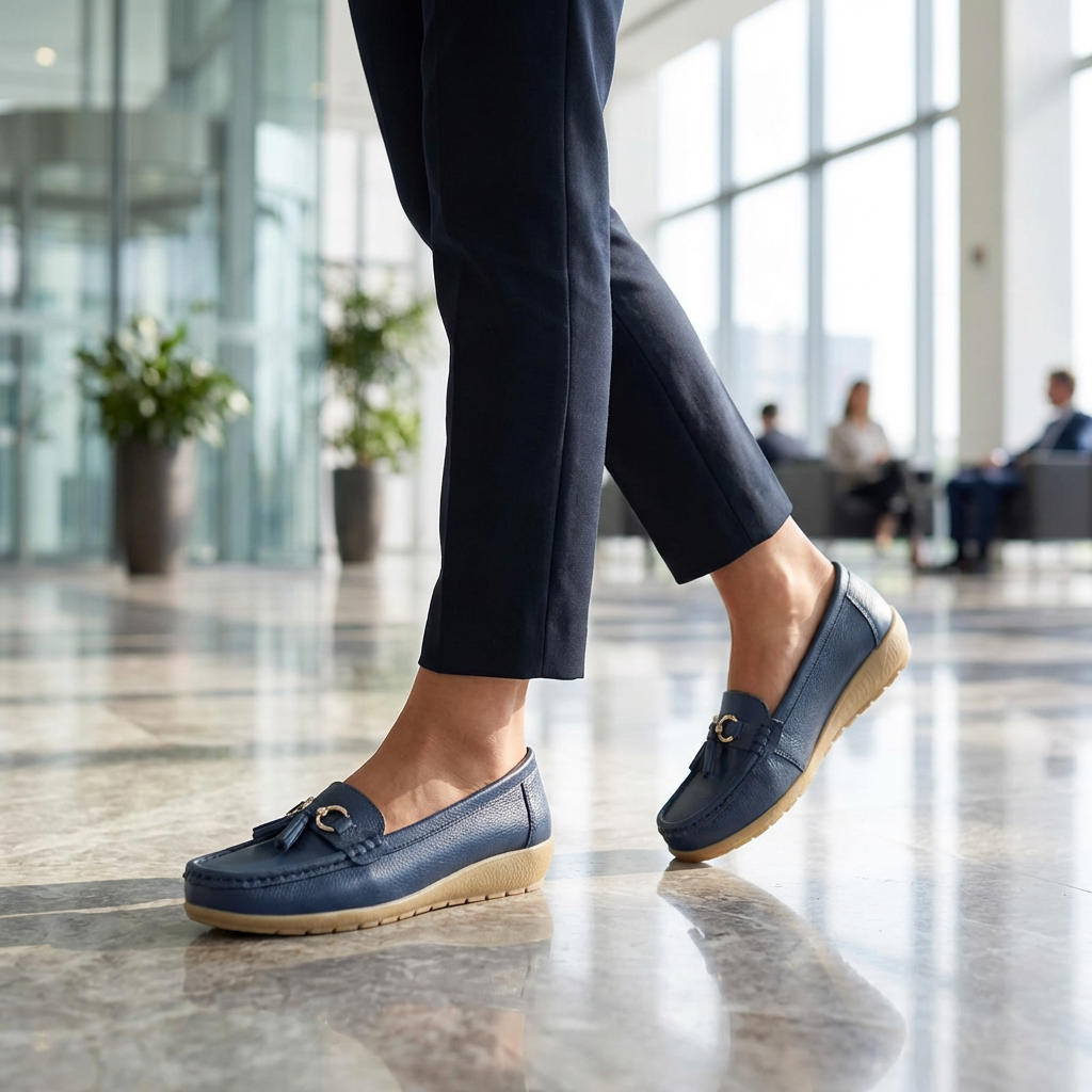 Womens Slip-On Loafers with Ergonomic Insole Support and Breathable Upper, Sizes 5-11