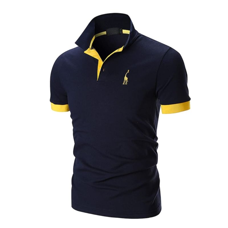 Mens Short-Sleeved Polo Shirt with Breathable Fabric
